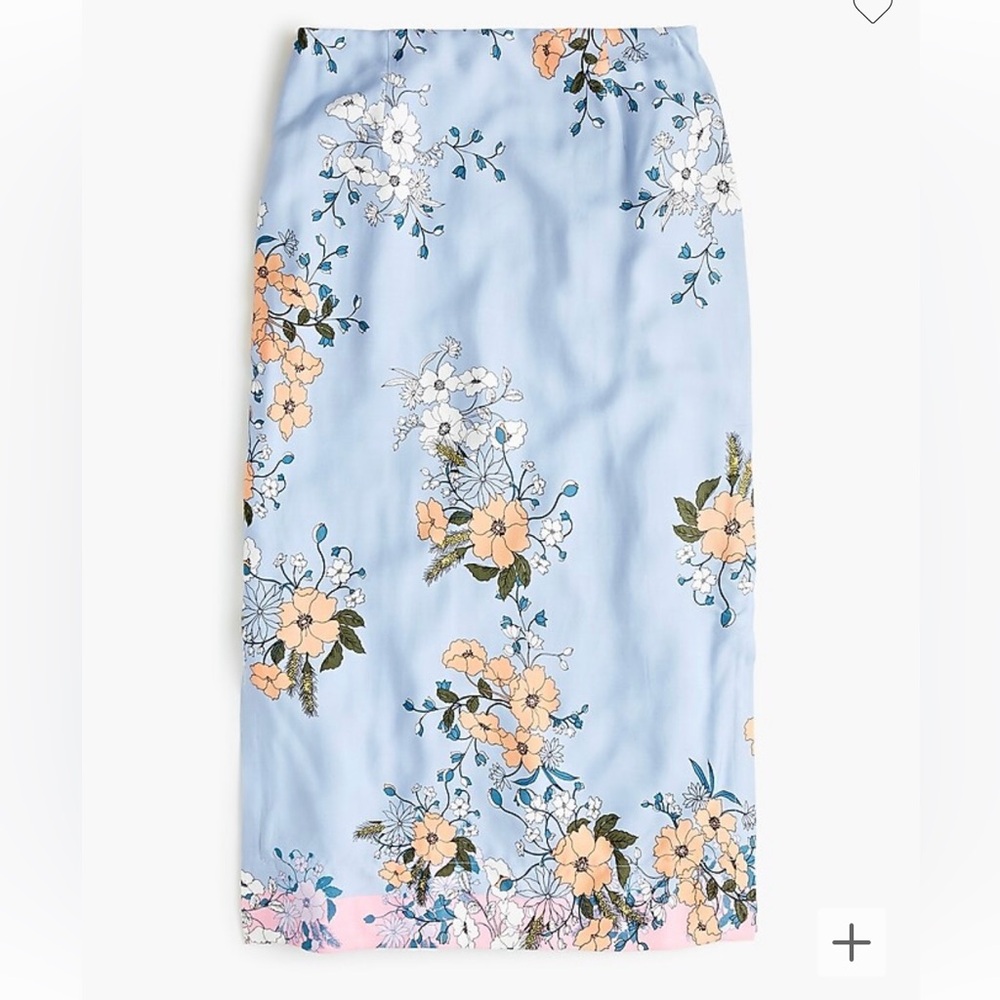 J. Crew Midi Slip Skirt in Grid Floral, size 4, new with tags